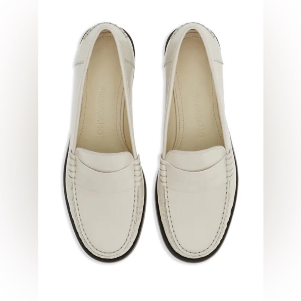 New in Box Ferragamo Irina Cream Loafers - Picture 3 of 7